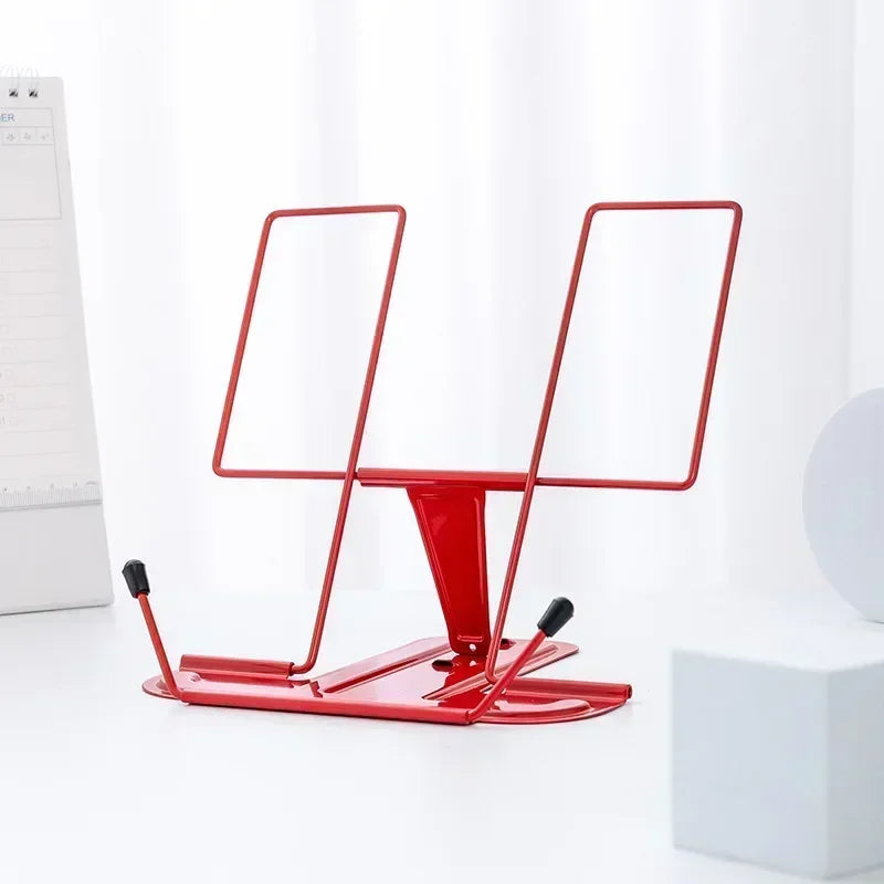 Simple metal reading stand, foldable reading stand, portable reading bookshelf, music stand Oasis Select Red