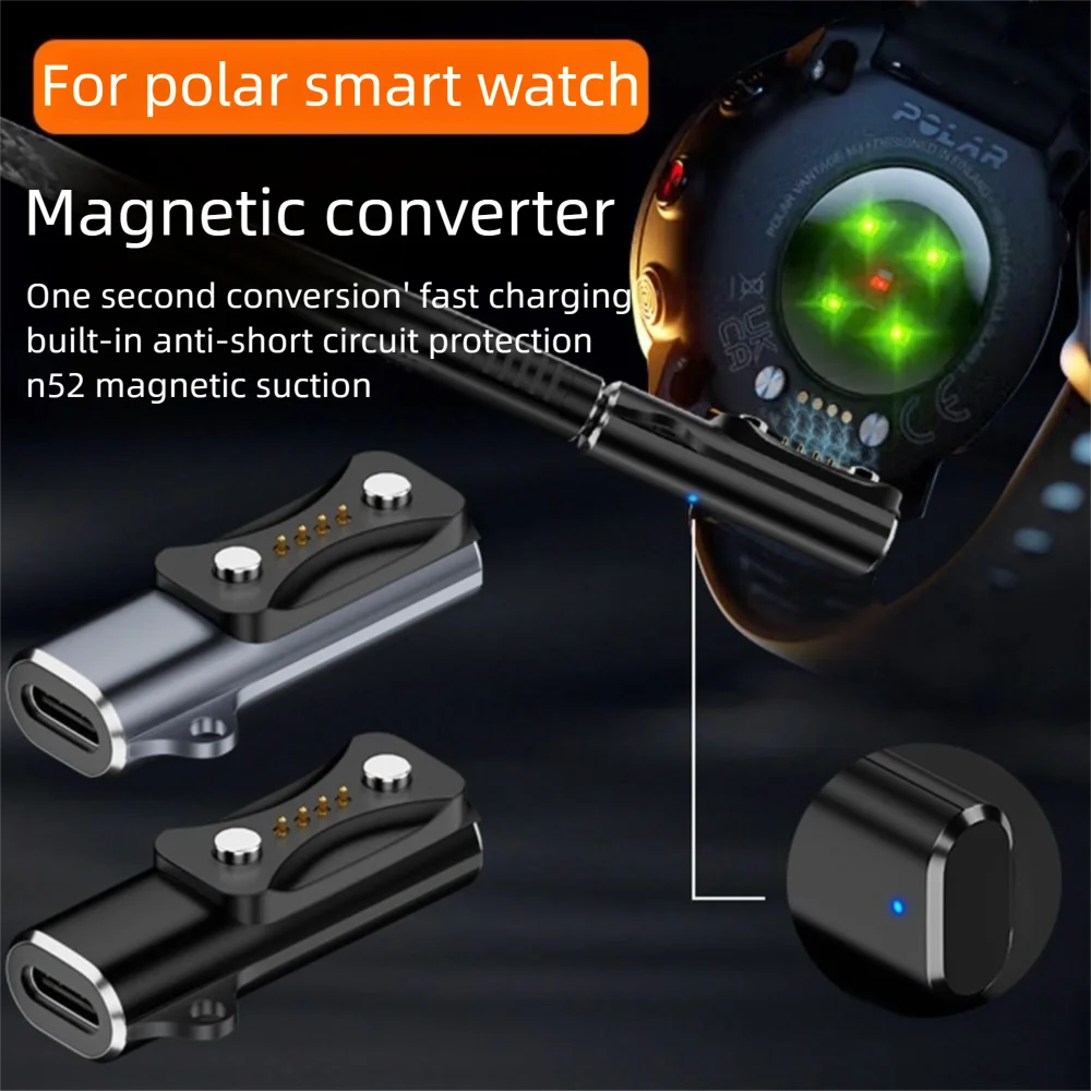 USB-C Magnetic Charger Adapter for Polar Pacer, Ignite 3 & Vantage Smartwatch Charger Adapter Oasis Select