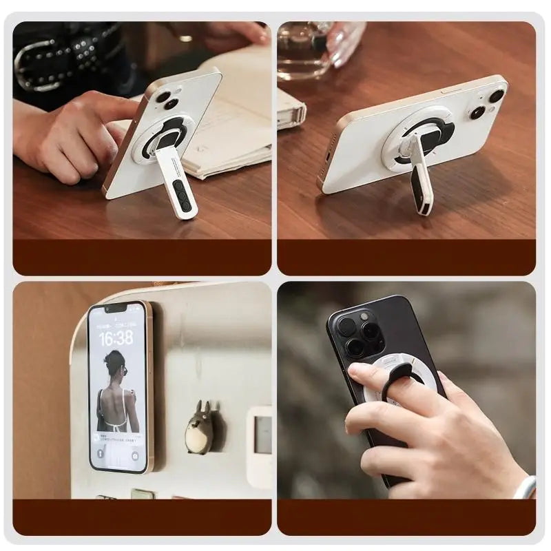SU 1Pcs 360° Rotating Double-Sided Magnetic Phone Stand 3-in-1 Magnetic Suction Decompression Holder For Phone 17 16 15 14 13 12 Oasis Select