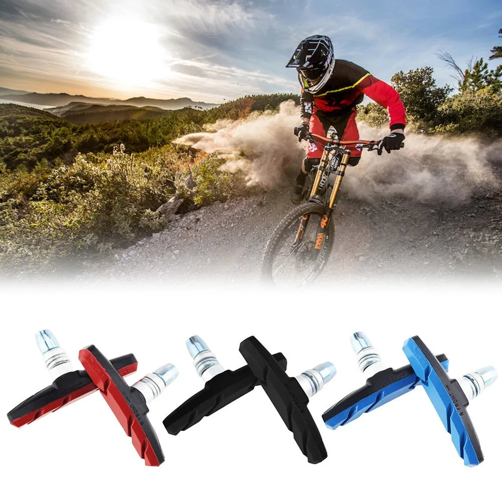 2pcs Bicycle Rubber Alloy V Brake Pad MTB Road Mountain Bike Replacement Break Block For Outdoor Cycling Sports Riding Accessory Oasis Select