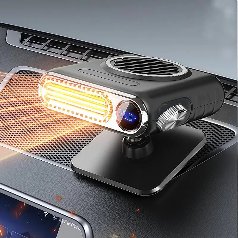 Electric Heater Fan with Digital Display Fast Heating Fan 12V/24V Car Heater Winter Car Speed Heating Fan Defogging Heating Oasis Select