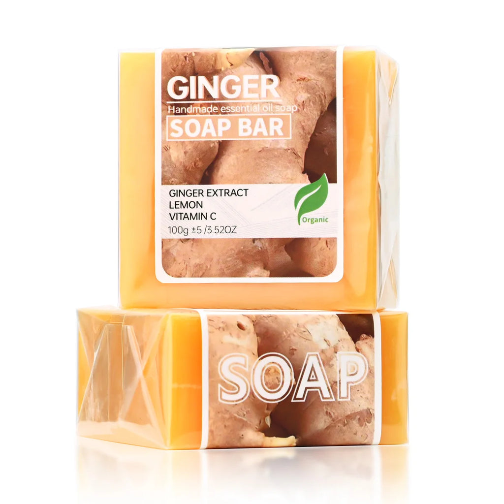 Ginger soap facial cleansing handmade soap, ginger lemon essential oil soap, balanced oil to brighten skin tone, portable travel Oasis Select Ginger