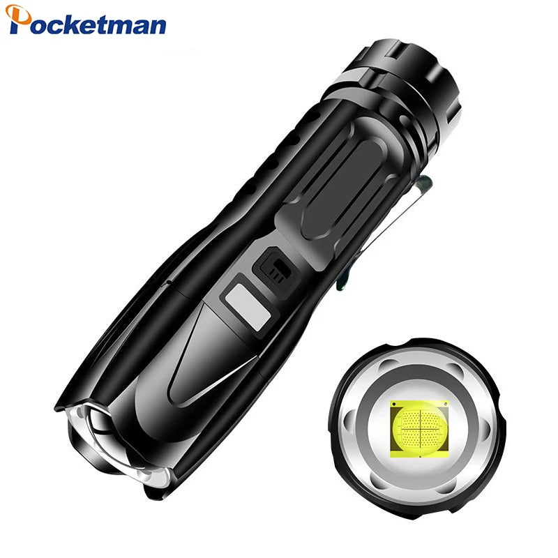 POCKETMAN 3800 Lumen Tactical Flashlight USB Rechargeable LED
