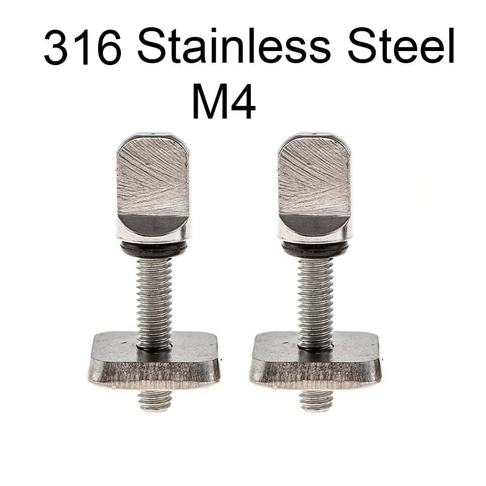 2sets M4 M5 Stainless Surf Fin Screws Plates Surfboard Longboard Screw Channel Sliding Fin Box Plate Smart Screw Oasis Select M4 316 2 Pieces