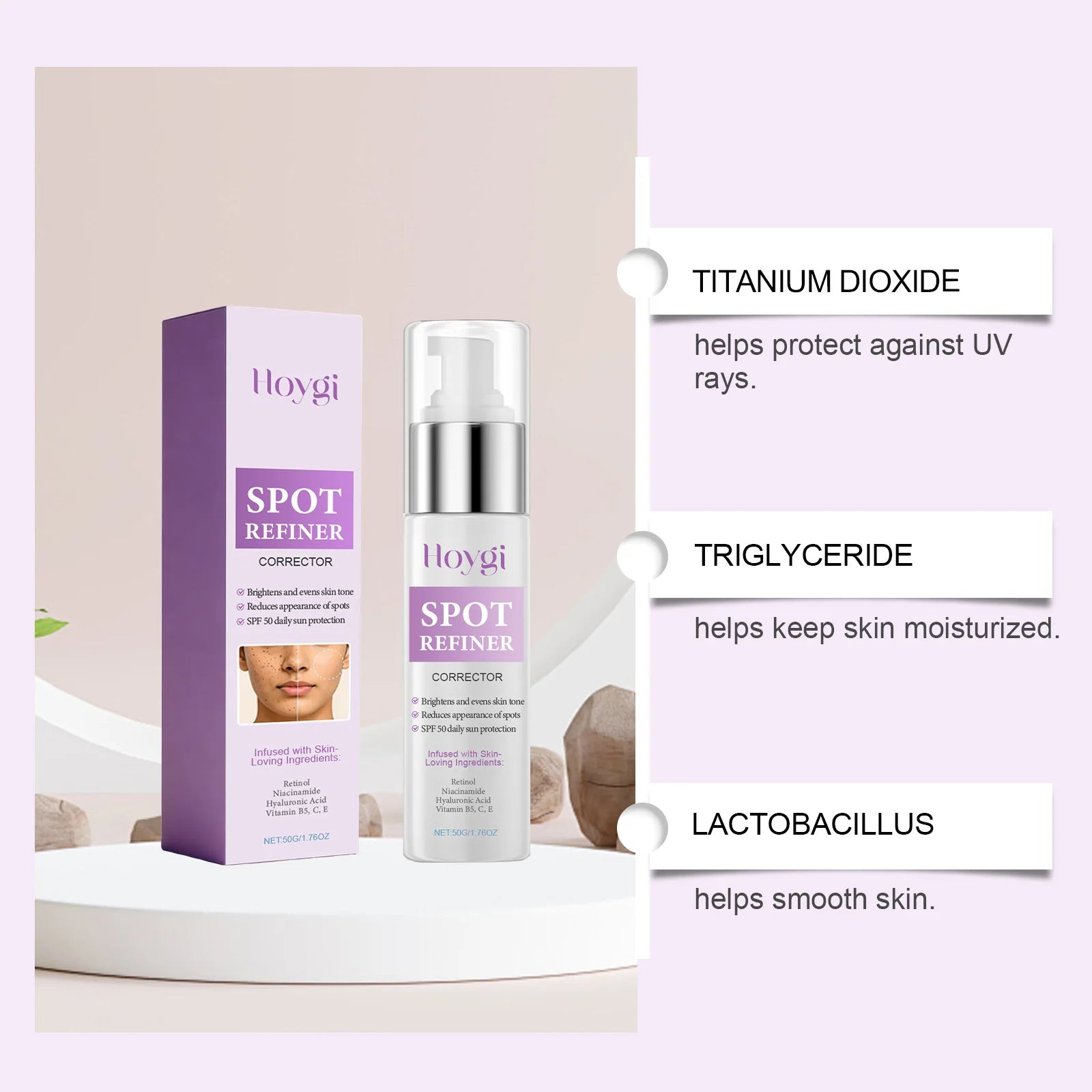 Hoygi Dark Spot Corrector SPF Cream – Vitamin C & Retinol SPF Brightening Cream Oasis Select