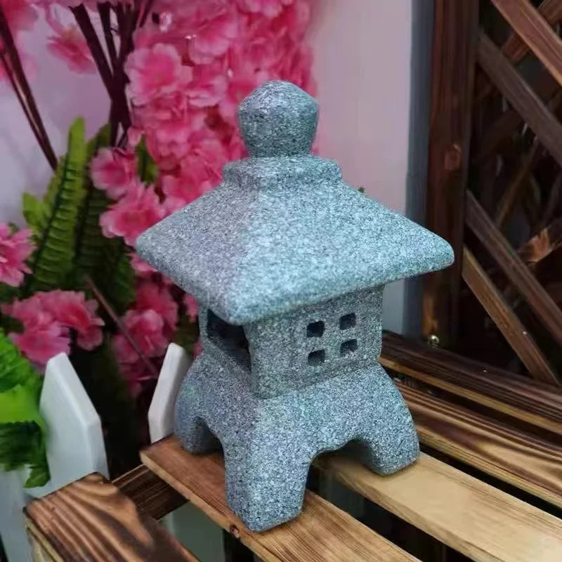 Garden Sculpture Lantern Courtyard Candlestick Garden Resin Landscap Decorative Zen Candlestick Ornament for Balcony Garden Oasis Select