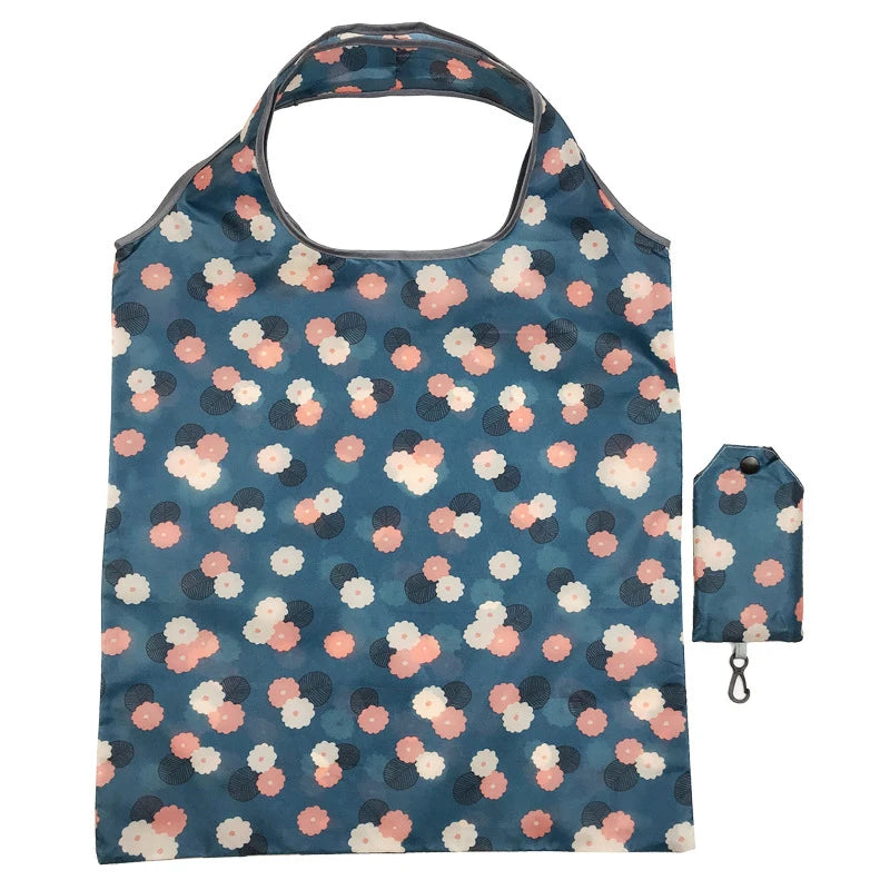 Fashion Printing Foldable Eco-Friendly Shopping Bag Tote Folding Pouch Handbags Convenient Large-Capacity For Travel Grocery Bag Oasis Select I