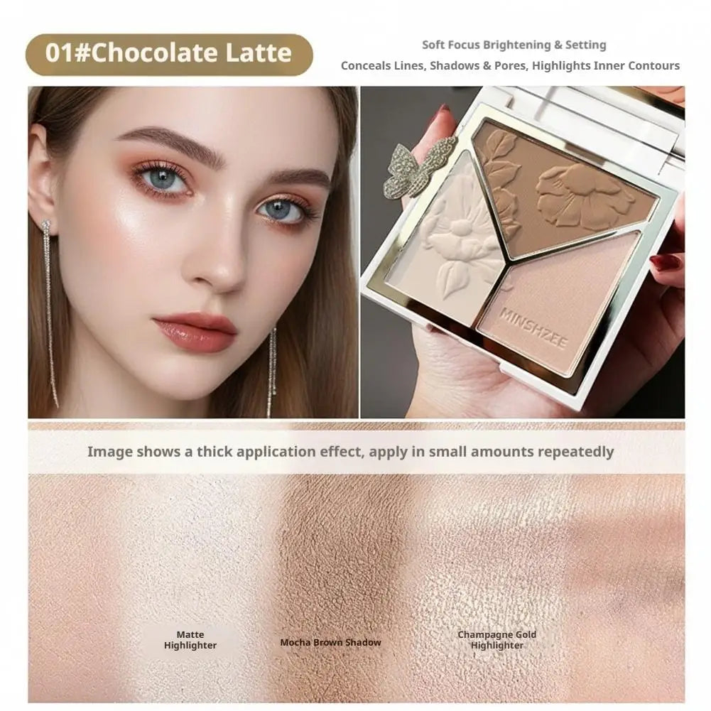 3-in-1 Contour Blush & Highlight Face Palette | MINSHZEE