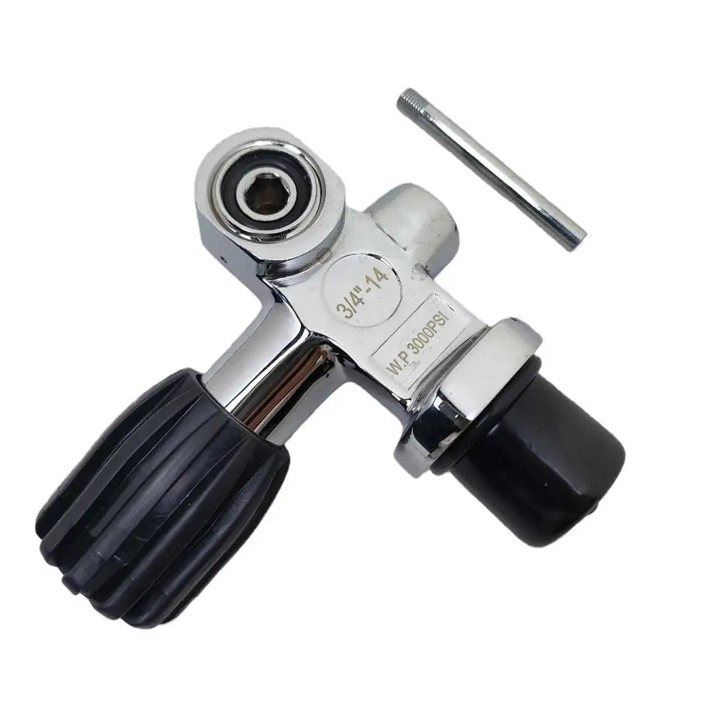 Scuba Cylinder Tank Valve 3/4-14 NPS Thread 3000 PSI / 250 Bar K-Valve with DIN/Yoke Insert for SCUBA Oasis Select
