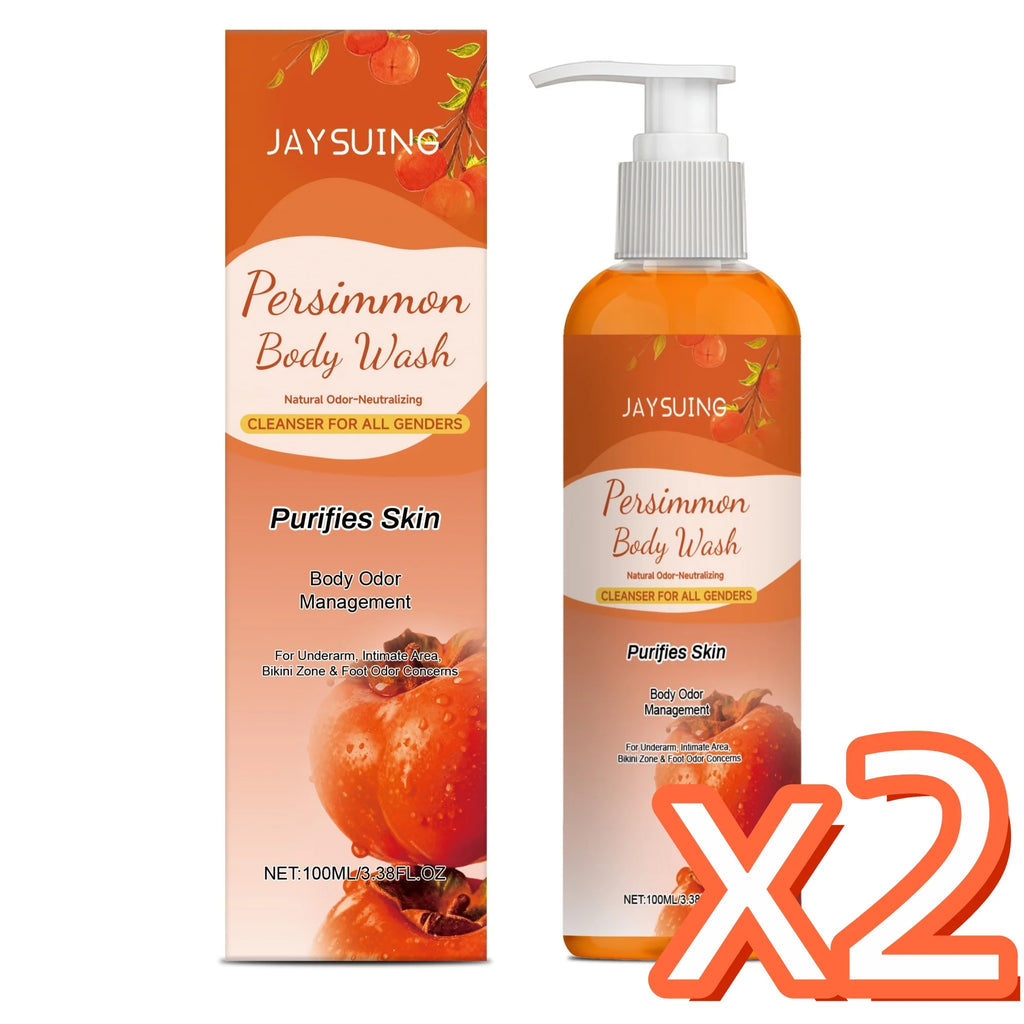 Persimmon Shower Gel – Cleansing, Deodorizing & Exfoliating Exfoliating Body Wash Oasis Select 100ml boxed x 2pcs Moisturizing