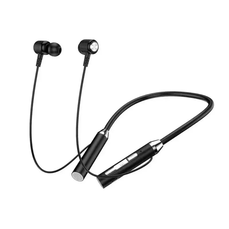 Wireless Headphones Bluetooth 5.0 Neckband Earphones Silicone Hifi 9D Stereo Sports Headset Halter Waterproof Magnetic Earbuds Oasis Select Black