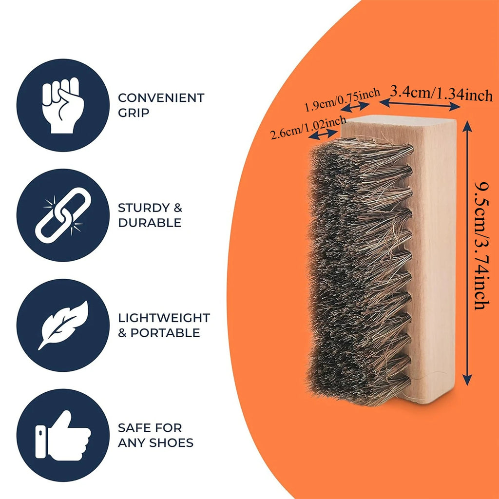 1/4 PCS Shoe Brush Set – Nylon, PP, Bristle & Horsehair for Sneakers, Leather, Suede & Boots, Without Scratching Oasis Select