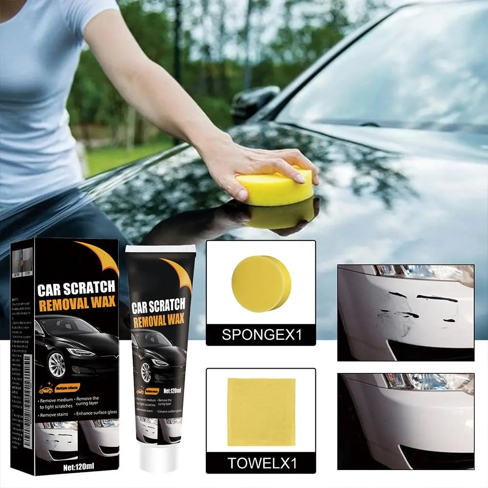 Car Scratch Repair Wax with Sponge Paint Care Polishing Anti-Scratch Protection Swirl Remover Multi-Purpose Maintenance Wax Oasis Select