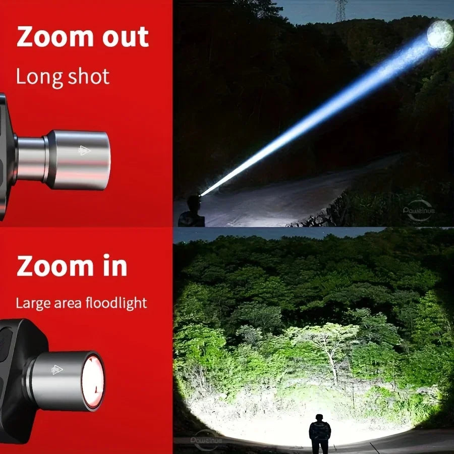 Ultra-Bright LED Headlamp Rechargeable Headlight 3 Modes USB Charging Head Lamp or Auto Repair Camping Fishing Cycling Emergency Oasis Select