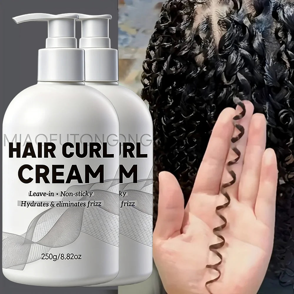 Strong Hold Curl Defining Cream with Argan Oil for Wavy Curls - Anti-Frizz Styling Cream for Long Lasting Bounce and Definition Oasis Select 500g 2pcs