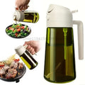 2-in-1 Oil Sprayer Dispenser Olive Oil Dispenser Oil Spray Bottle Plastic Spray Bottle for Cooking Air Fryer BBQ Baking Salad Oasis Select 1pcs White