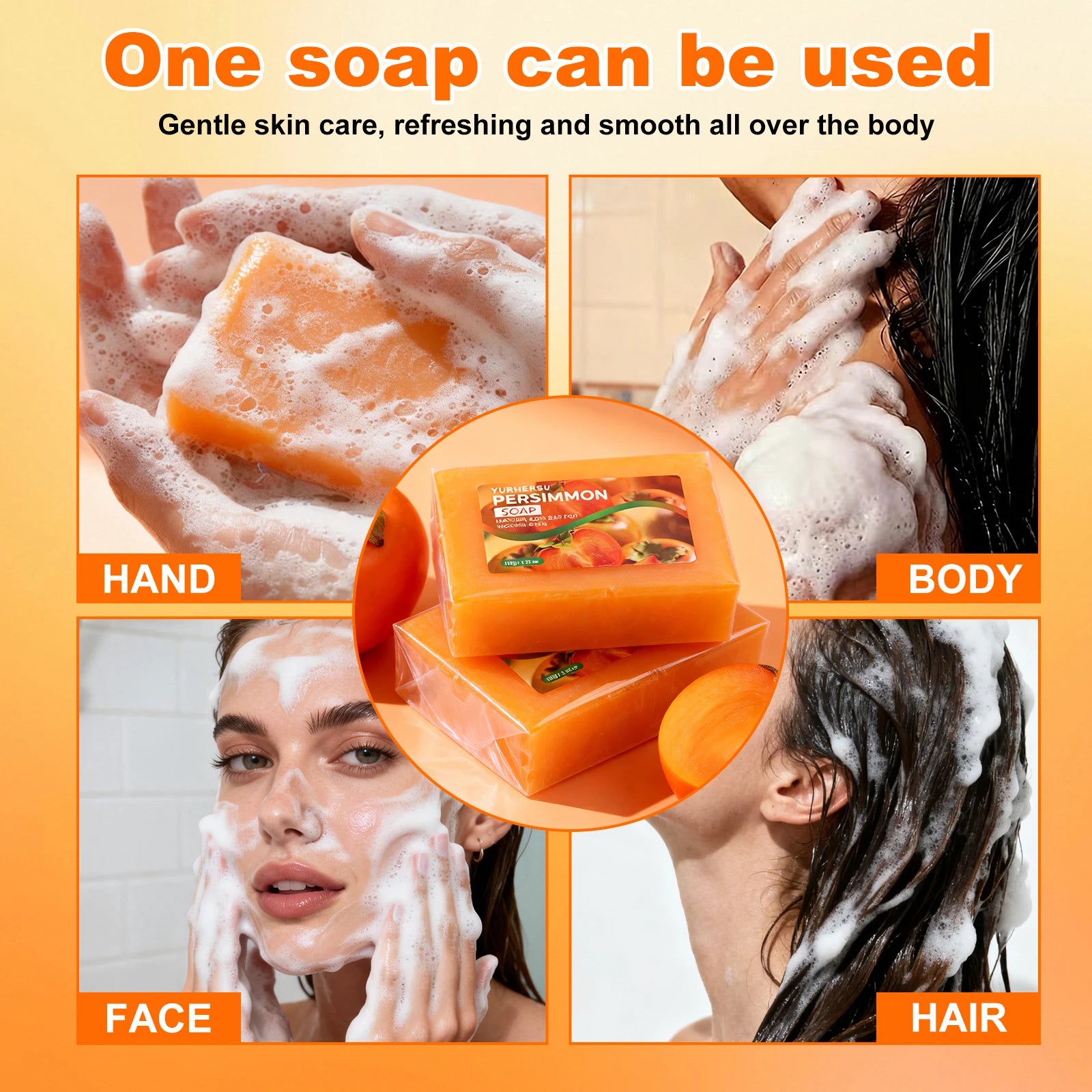 Handmade Persimmon Extract Soap – Brightening & Hydrating Bar Handmade Soap Bar Oasis Select