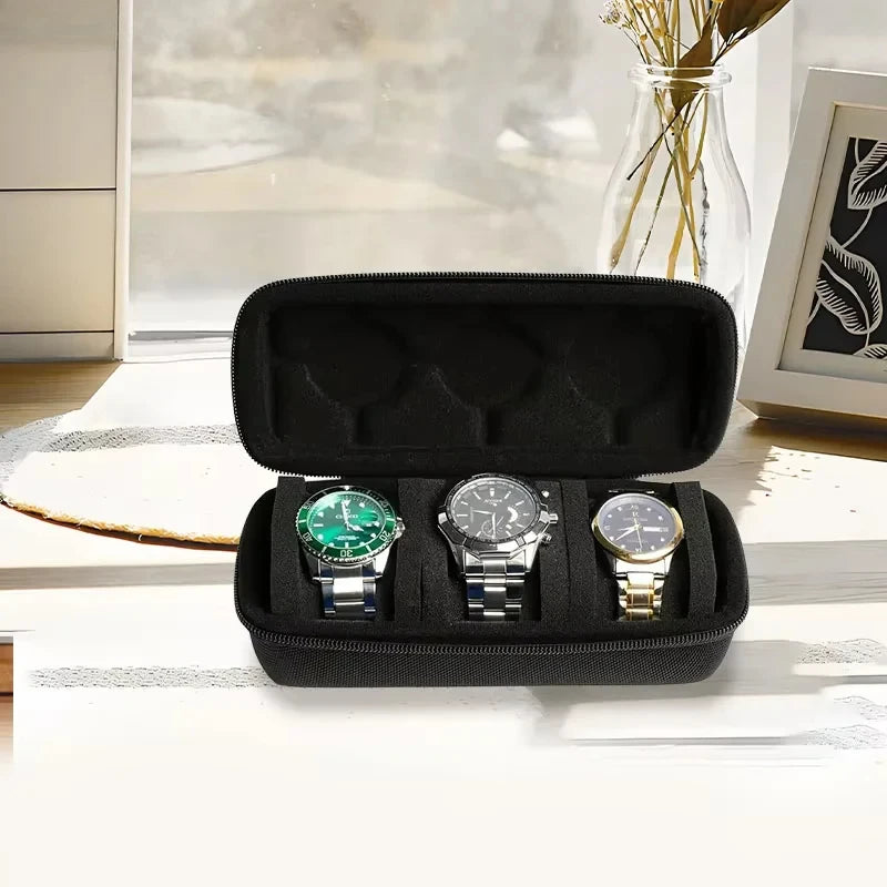 Travel Case for Watch with 3 Slots Rigid High-Quality Watch Storage Organizer Protective Box for Jewelry And Accessories Oasis Select