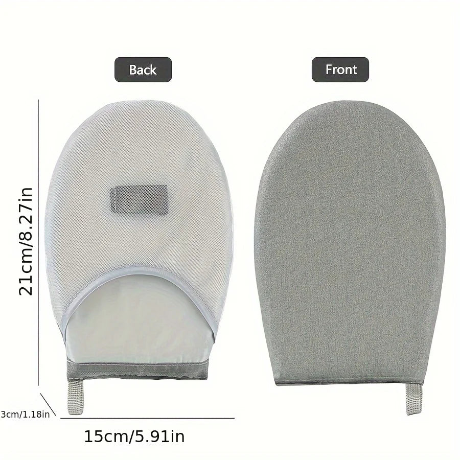Portable Mini Ironing Board, Handheld Foldable Ironing Pad with Heat Resistant Glove,Small Travel Ironing Mat for Home Mini Iron Oasis Select Grey round head