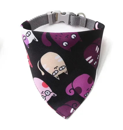 Pet Saliva Towel Adjustment Cute Cartoon Bear Weaved Dog Cat Collar Bib Grooming Arc Design Dog Scarf for Girl Small Dogs Cats Oasis Select C S