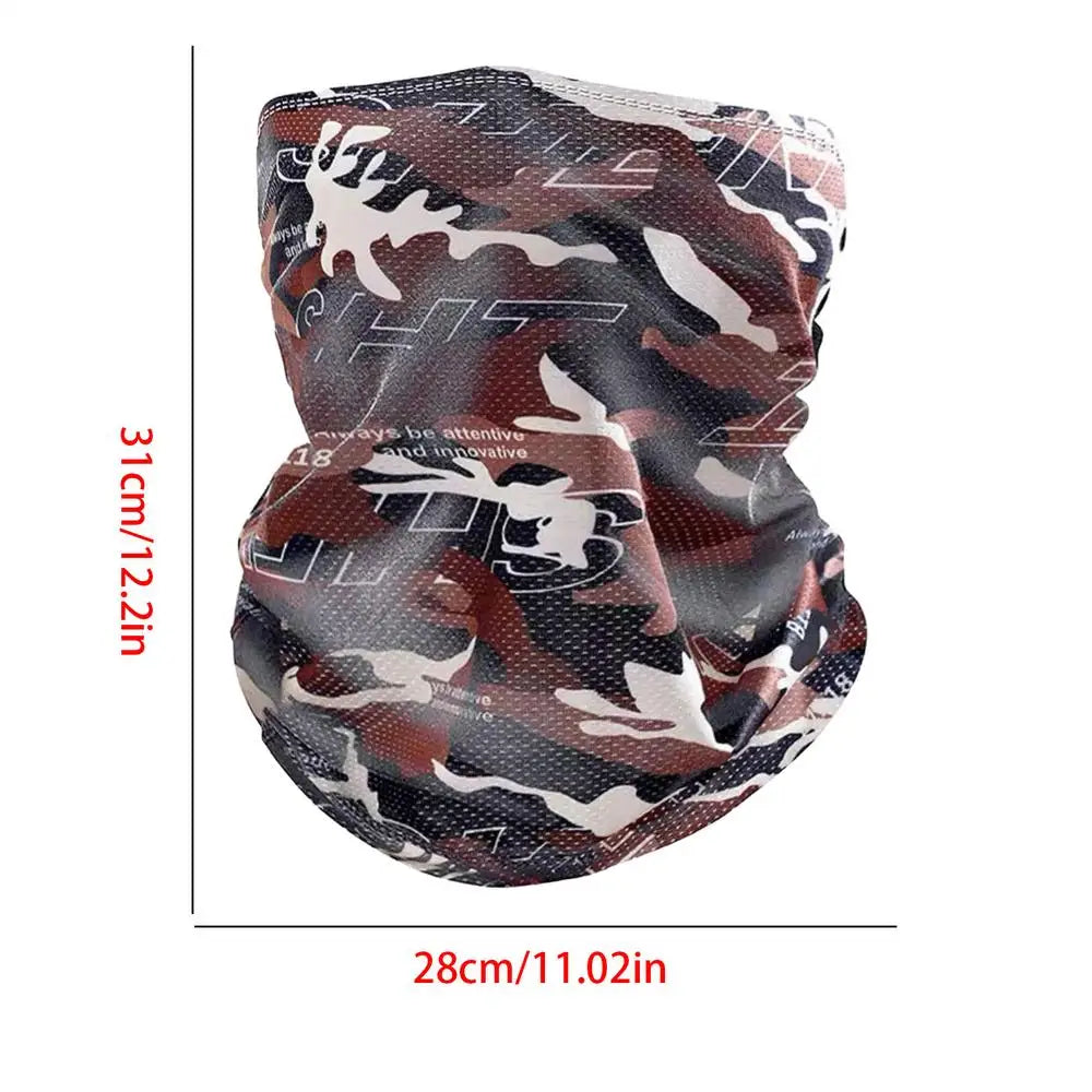 1PC Face Bandana Outdoor Windproof Head Wrap Breathable Ice Silk Facial Cover with UV Protection for Motorcycle Running Hiking Oasis Select Brown
