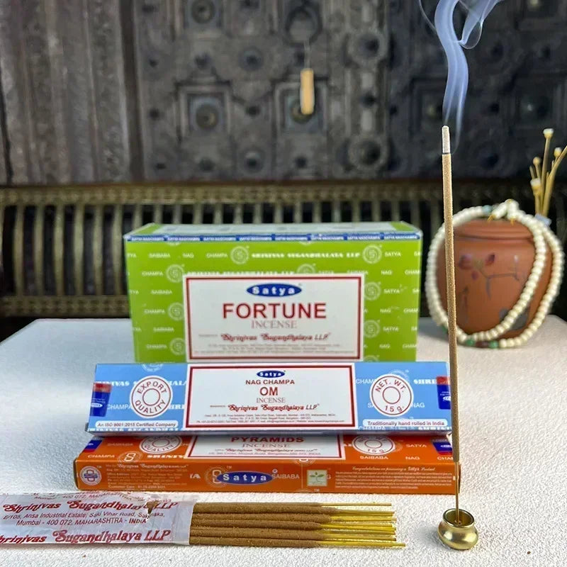 Satya Incense Sticks Handmade India White Sage Dragons Blood Natural Household Indoor Clean Air Incense Sticks NAG Champa Oasis Select