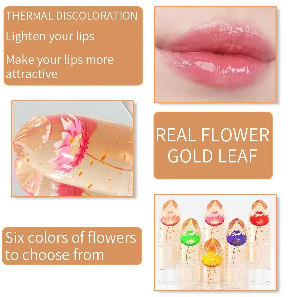DUNUF Blooming Jelly Lipstick Set – Gold Foil Color Changing 3pc
