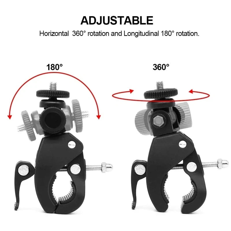 360° Handlebar Mount Clip for GoPro & Action Cameras | Bike & Moto