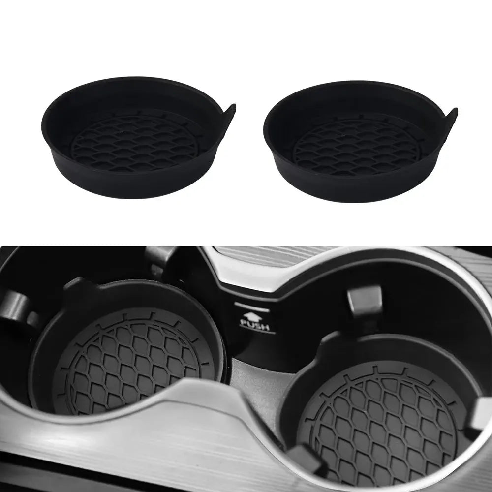 Silicone Car Cup Holder Insert Coasters – Non-Slip Set of 2/4