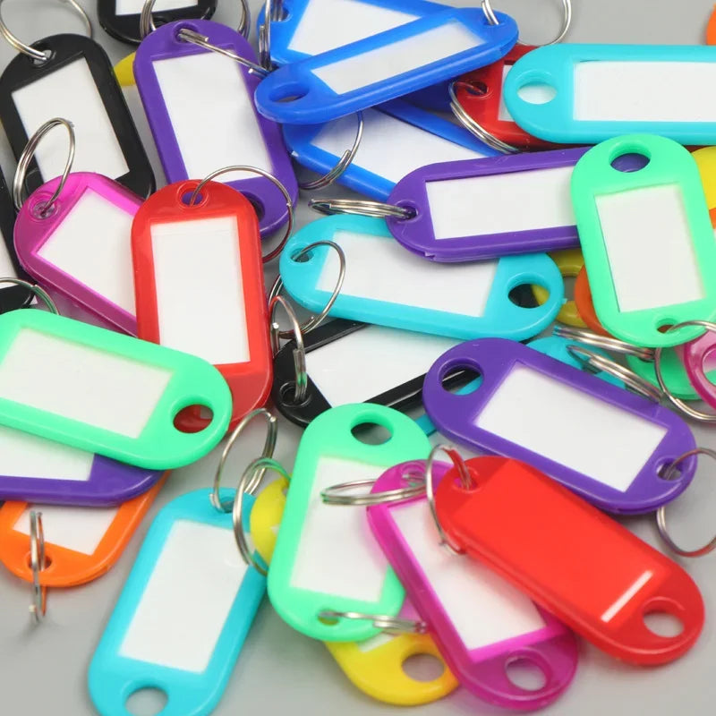50pcs Colorful Plastic Tags Hotel Number Classification Card Key Tags Label Name Baggage Tag ID Name Tags With Split Ring Oasis Select