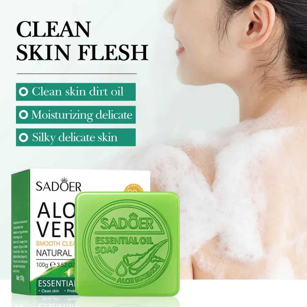 Aloe Vera Soap Bar for Face & Body, Handmade Washing Exfoliating Bar, Moisturizing Oil Control Mild Nourishing Cleaning Pore Oasis Select