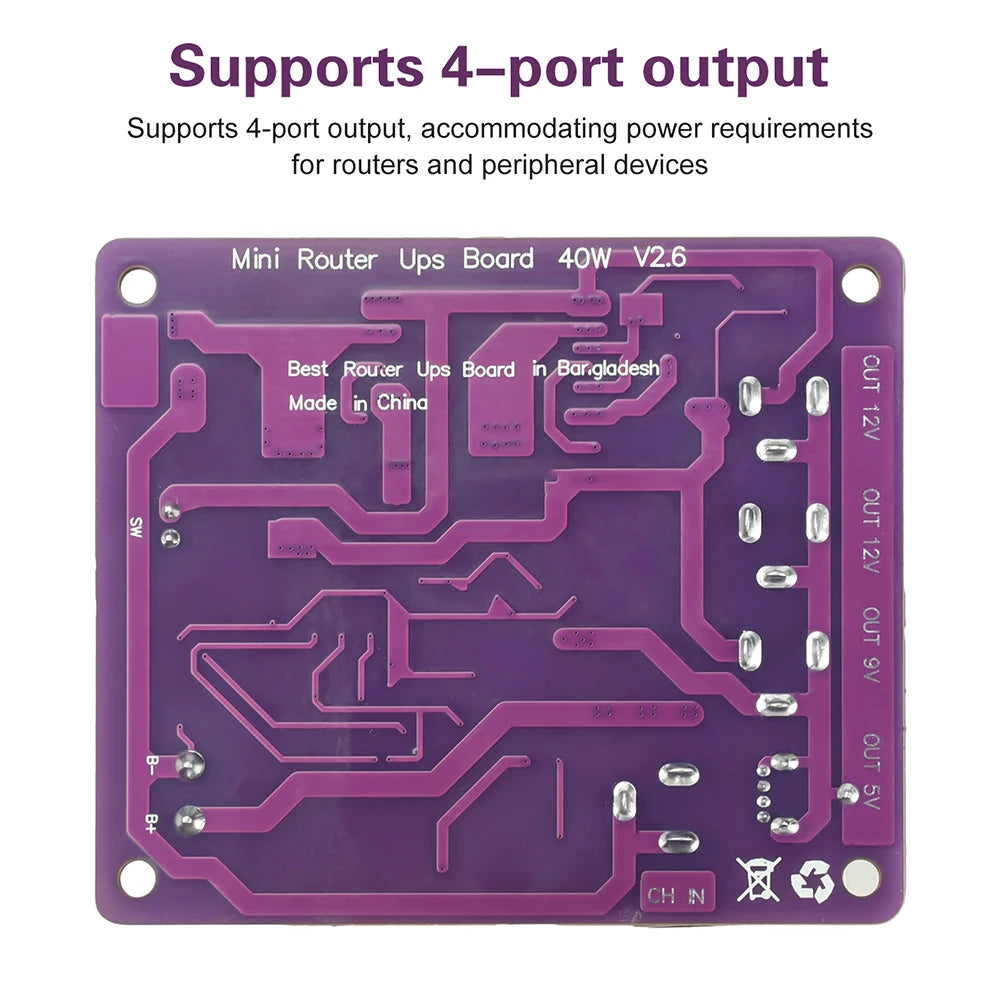 40W Mini Router UPS Board DC 12.6V To 13.0V UPS Step Up Down Board Buck Converter Power Supply Module Oasis Select