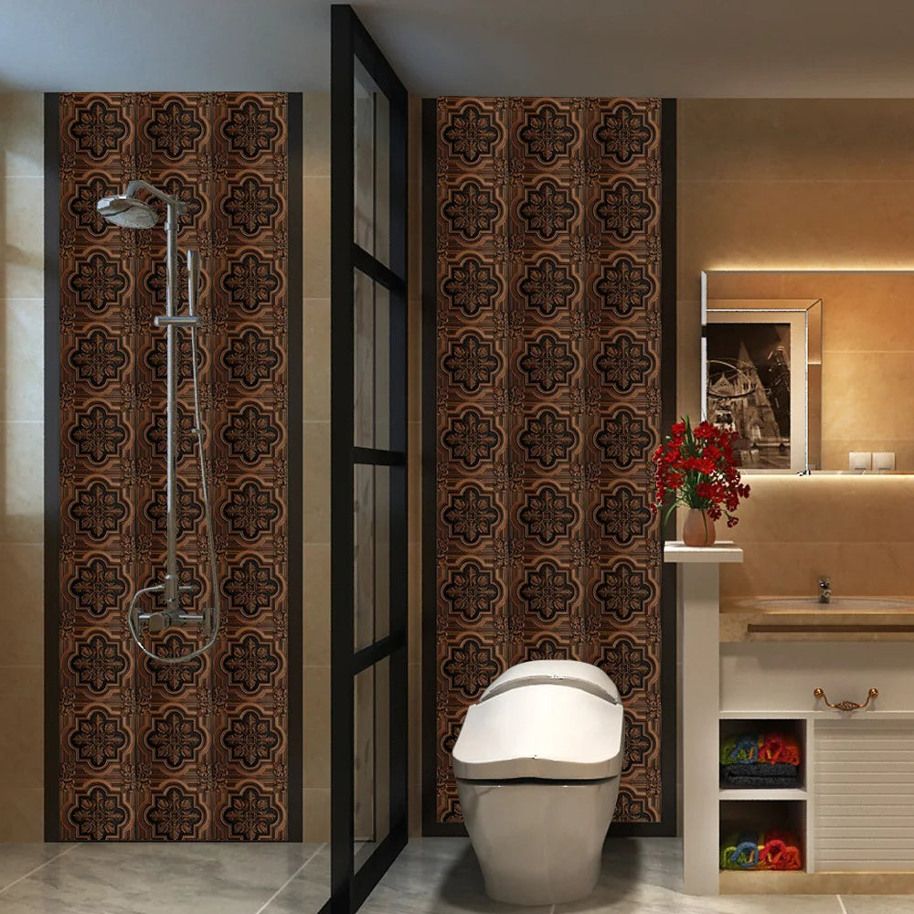 Crystal film covered retro metal pattern ceramic tile paste kitchen bedroom renovation wall paste wall stickers Oasis Select