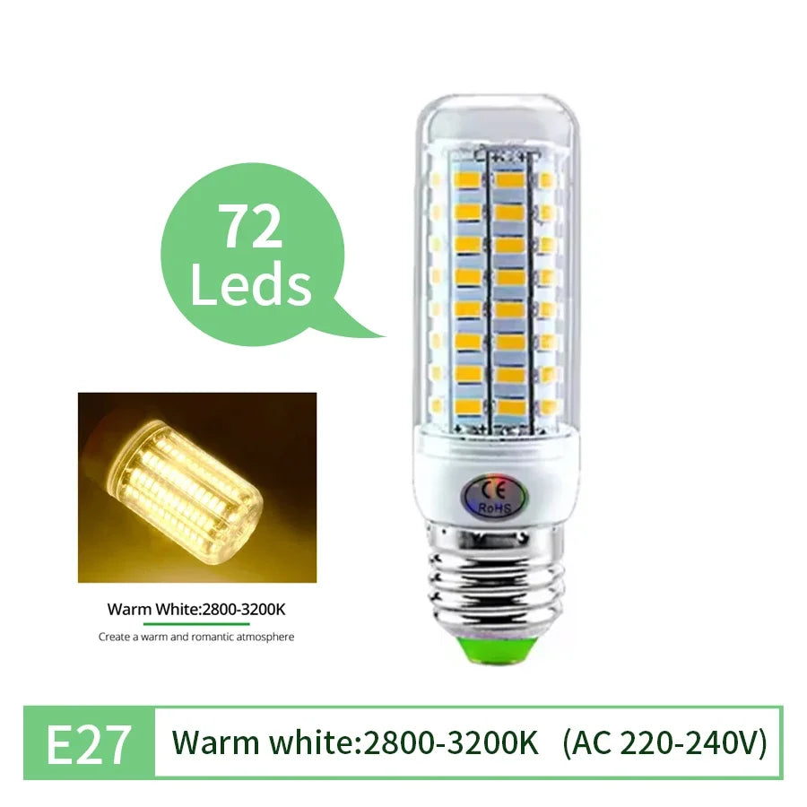 E27 E14 LED Corn Bulb 220V 5730 SMD – Energy Saving 50,000Hr LED Corn Bulb Oasis Select 72leds E27 Warm