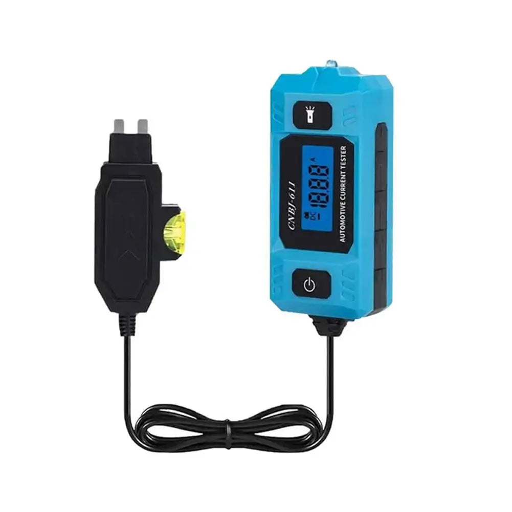 Automotive Fuse Current Tester CNBJ-611 Car Leakage Analyzer Fault Tester Automotive Fuse Current Testing Tool LCD Display Oasis Select Blue 1