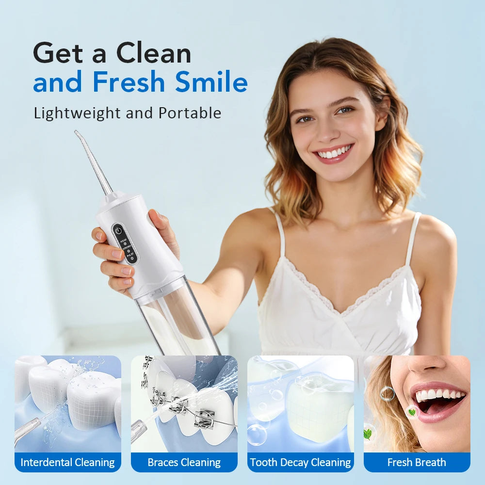 Portable Water Flosser – 3 Modes, 220ml Tank, 360° Nozzle