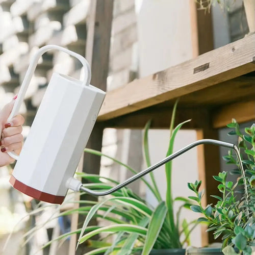 1.2L Gardening Watering Can Stainless Steel Curved Mouth Plant Sprinkler Irrigation Pot Long Spout Removable Nozzle Oasis Select