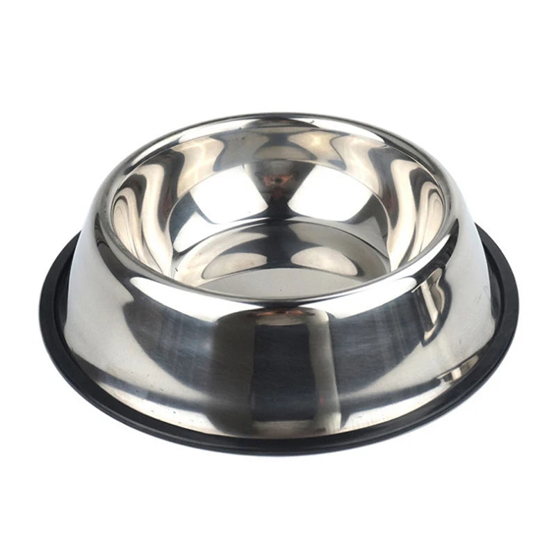 Stainless Cat Bowls Pet Steel Bowl Set Food Water Bowl for Dogs and Cats Anti-skid Cats Supplies Oasis Select Silver 18cm