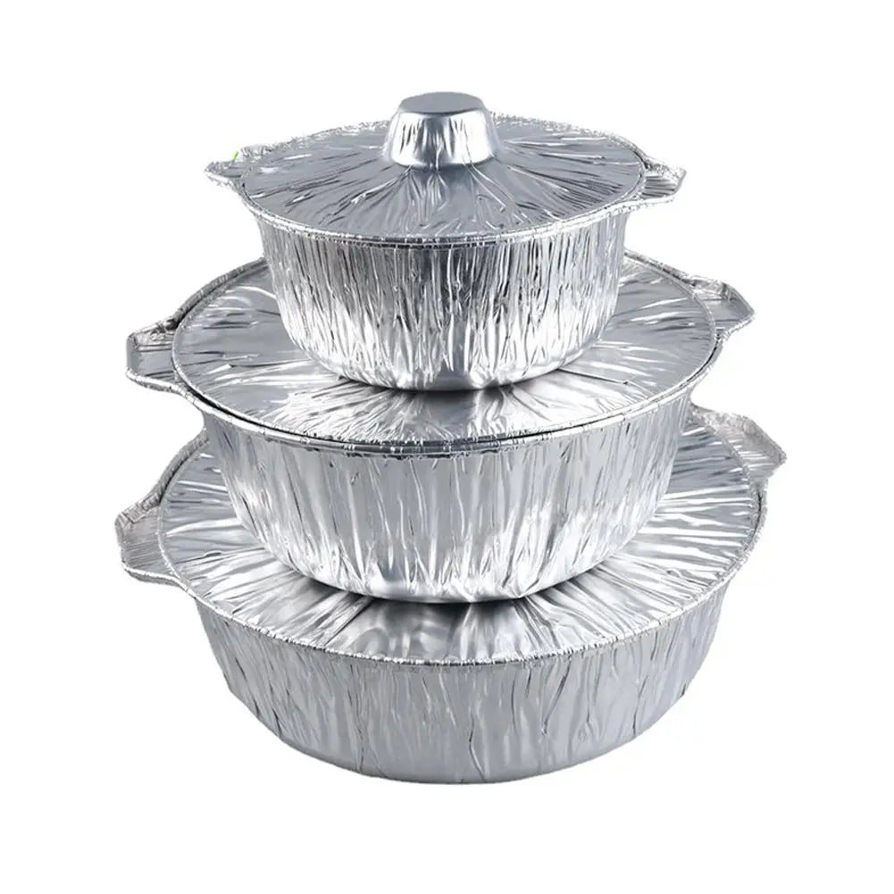 10-Pack Disposable Aluminum Foil Pans with Lids – BBQ & Air Fryer Disposable Foil Pans Oasis Select