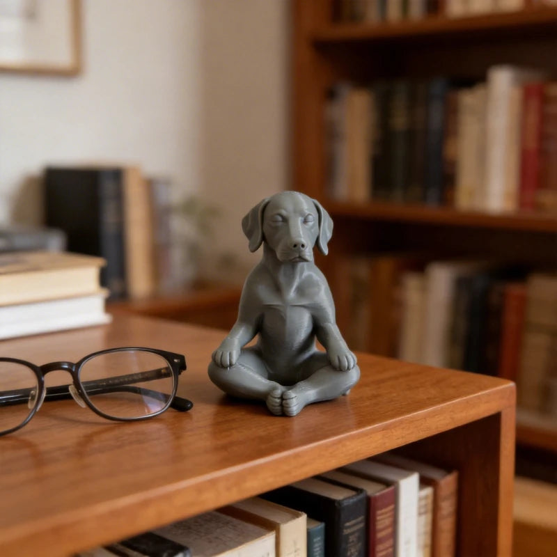 Yoga Meditating Dog Miniature Figurine 3D Printed Home Yoga Pose Labrador Desk Handicraft Ornament Home Office Bedroom Zen Decor Oasis Select