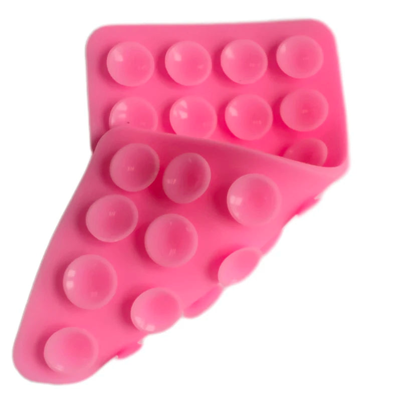 Silicone Suction Pad Double Sided For Mobile Phone Fixture Suction Cup Backed Adhesive Silicone Rubber Sucker Pad For Fixing Oasis Select Pink