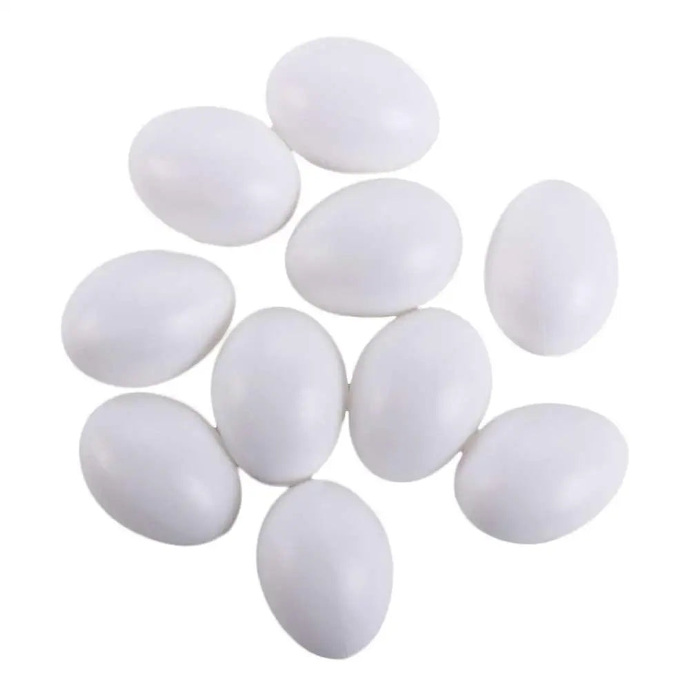 Fake Plastic Eggs Set of 10 – Paintable Easter & Nest Eggs Fake Play Eggs Oasis Select white