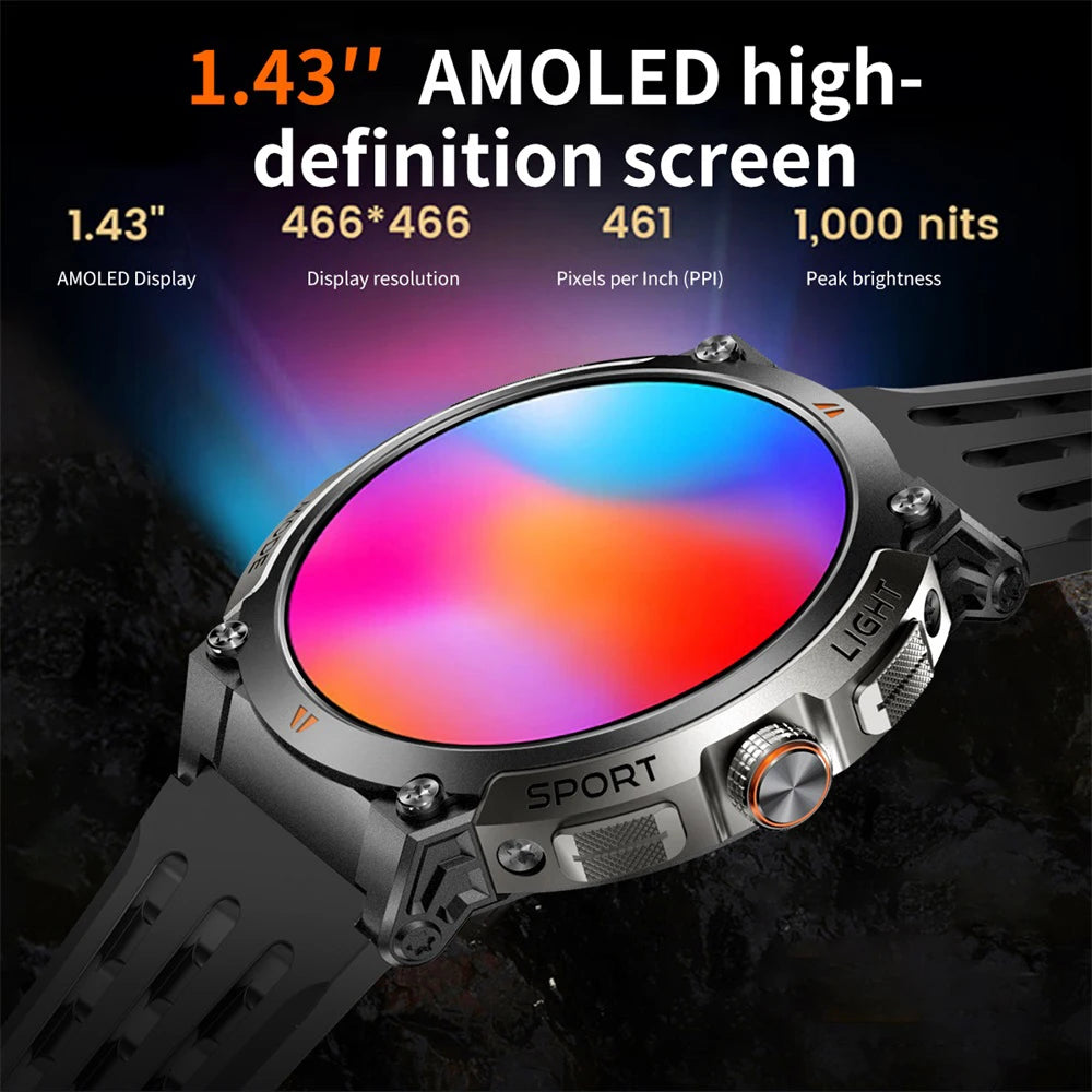 696 Watches AMOLED Screen Outdoor Sports GPS Compass Smart Watch Blue Tooth Call Heart Rate Sleep Waterproof Music Smartwatch Oasis Select