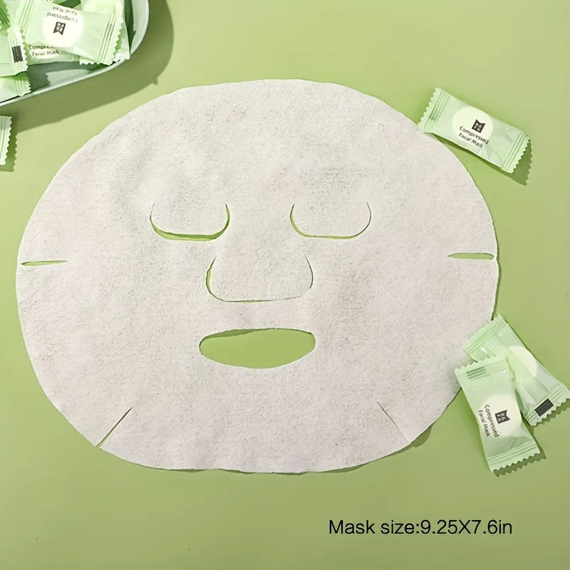 50pcs Compression Facial Mask Paper, Non-woven Moisturizing Wet Compress Mask, Disposable Compressed Mask. Oasis Select