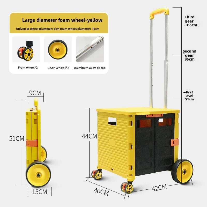 Multi-functional grocery shopping cart storage box trolley household folding stair climbing trolley Oasis Select