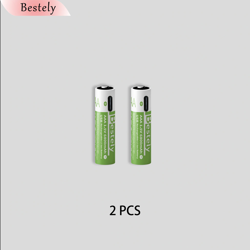 New AA 12000mAh+AAA 6800mAh Rechargeable Batteries Lithium-ion 1.5V AA Rechargeable Batteries 1.5V AAA Battery with USB-C Cables Oasis Select 2PCS Batteries 1.5V China Mainland