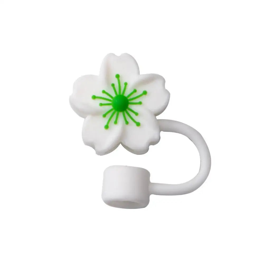 10mm/0.4in Flower Shape Straw Cover Compatible with Stanley 30&40 Oz Tumbler Soft Silicone Flower Straw Cover Straw Lid Oasis Select H