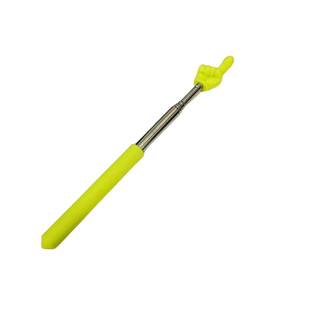 Retractable Teacher Pointer Finger Design StainlessSteel Telescopic School Teaching Pointer Stick Teacher Supplies For Classroom Oasis Select B2-Yellow