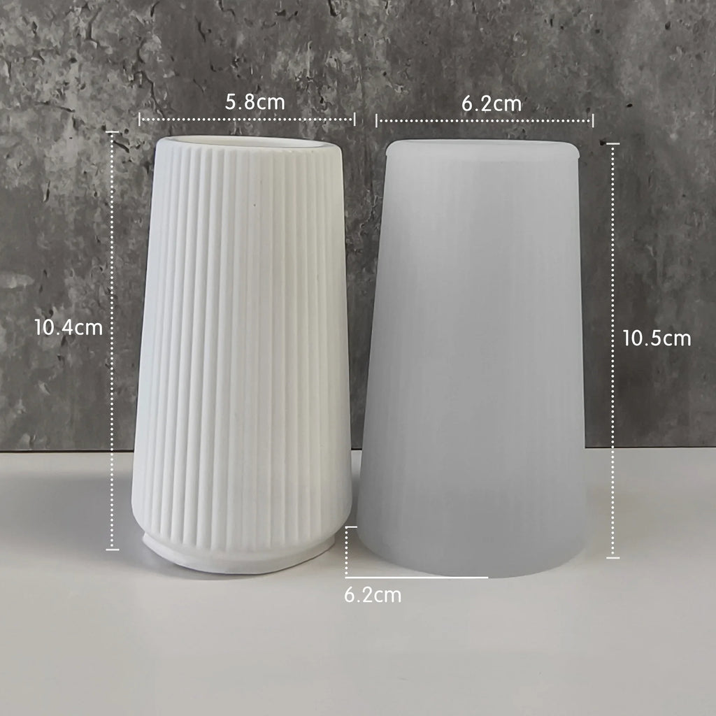 Stripes Vase Silicone Mold DIY Gypsum Vase 3D Ornaments Molds Epoxy Plaster Concrete Flower Pot Mould Gardening Decoration Oasis Select J-301b