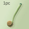 3in1 Shower Brush Long Handle Back Scrubber Soft Bristles Loofah Foot Exfoliating Anti Slip Bath Body Spa Tool Oasis Select Green
